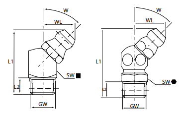 Пресс-масленка угловая H2 R1/4" BSPT, оцинкованная сталь, 010210