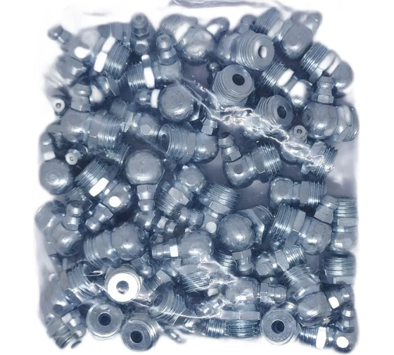 Пресс-масленка угловая оц. H3 M14x1,5, комплект 10 шт., оцинкованная сталь, Европейский стандарт DIN71412, MasloSmenka 010309-10