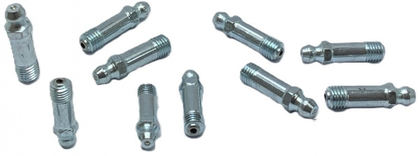 Пресс-масленка MasloSmenka прямая, H1 M8x1 L-30мм, оцинкованная сталь, 010127