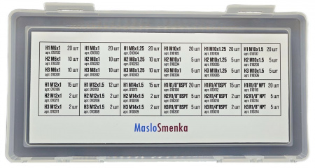 Набор пресс-масленок GN-KIT-36-346 (36 типов / 346 предметов), MasloSmenka 012008