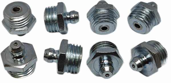 Пресс-масленка прямая H1 R1/4" BSPT, оцинкованная сталь, 010112