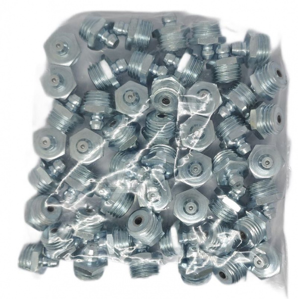 Пресс-масленка прямая H1 R1/4" BSPT, оцинкованная сталь, 010112