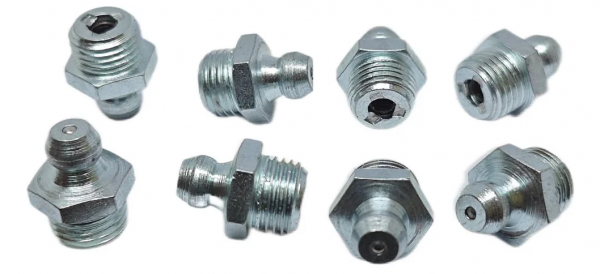 Пресс-масленка прямая оц. H1 R1/8"NPT, комплект 100 шт., оцинкованная сталь, Европейский стандарт DIN71412, MasloSmenka 010119-100