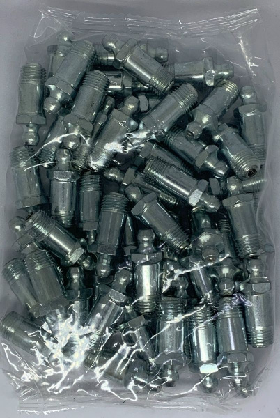 Пресс-масленка MasloSmenka прямая, H1 M10x1 L-30мм, оцинкованная сталь, 010128