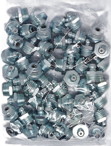 Пресс-масленка MasloSmenka прямая, H1 R 1/4" NPT, оцинкованная сталь, 010121