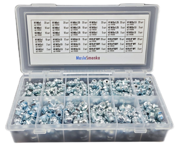 Набор пресс-масленок GN-KIT-36-346 (36 типов / 346 предметов), 012008