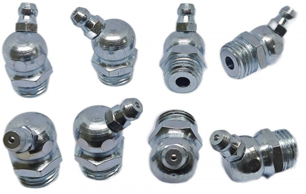 Пресс-масленка угловая H2 R1/4" BSPT, оцинкованная сталь, 010210