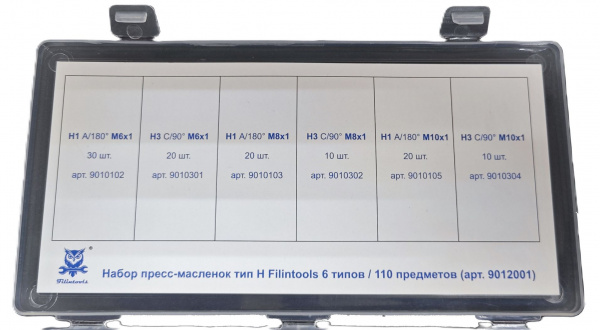Набор пресс-масленок (6 типов / 110 предметов) Filintools, FT9012001
