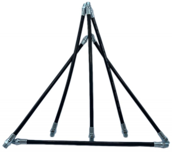 Гибкий шланг 8х300 мм для смазочных шприцев М10х1, комплект 3 шт., MasloSmenka 020207-03