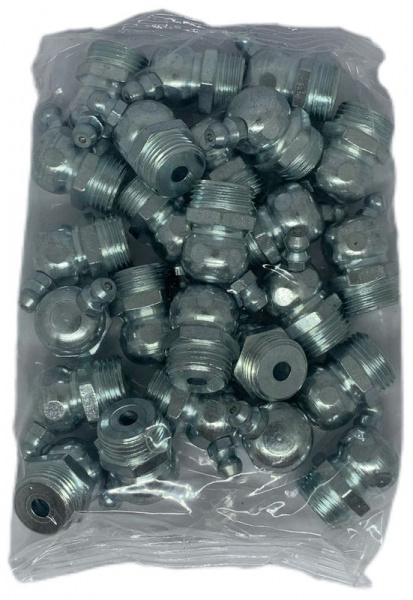 Пресс-масленка угловая H2 R3/8" BSPT, оцинкованная сталь, 010215
