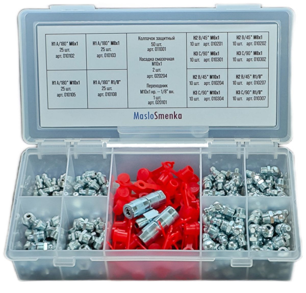 Набор пресс-масленок GN-KIT-15-233 (15 типов / 233 предмета), 012003