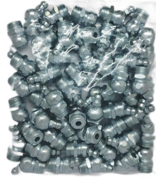 Пресс-масленка угловая H2 R1/4" BSPT, оцинкованная сталь, 010210