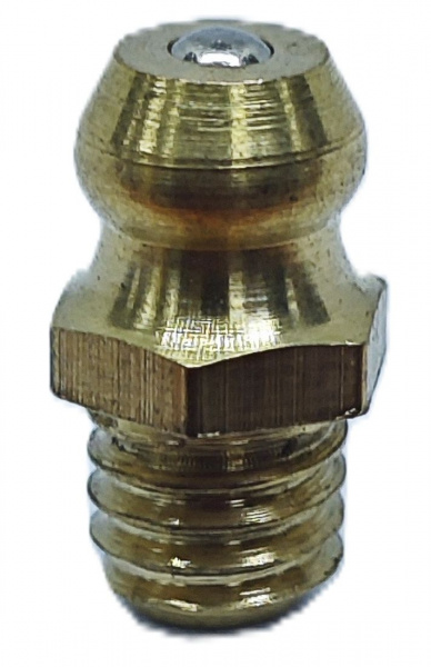 Пресс-масленка MasloSmenka прямая, H1 M6x1, латунь, комплект 10 шт., 010124-10