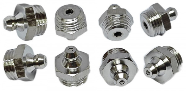 Пресс-масленка прямая нерж. H1 R1/4"BSPT, комплект 2 шт.,нержавеющая сталь AISI304, Европейский стандарт DIN71412, MasloSmenka 010705-02