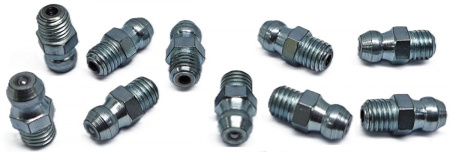 Пресс-масленка MasloSmenka прямая, H1 G 1/4" UNF, оцинкованная сталь, 010122